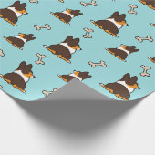 三色のコーギーのお尻の包装紙 ラッピングペーパー (角)