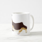 三色のコーギーのマグ コーヒーマグカップ (正面右)