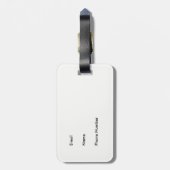 三色のコーギーのモモのSplootの荷物のラベル ラゲッジタグ (裏面縦)