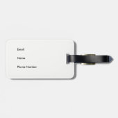 三色のコーギーのモモのSplootの荷物のラベル ラゲッジタグ (裏面横)