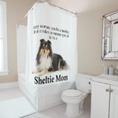 三色のシェットランド・シープドッグのお母さんのシャワー・カーテン シャワーカーテン (インサイチュ)