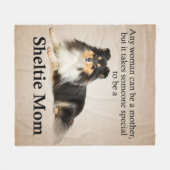 三色のシェットランド・シープドッグのお母さんのフリースブランケット フリースブランケット (正面(横))