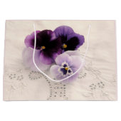 三色のパープル・パンジー ラージペーパーバッグ (正面)