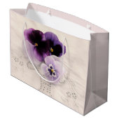 三色のパープル・パンジー ラージペーパーバッグ (裏面アングル)