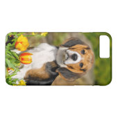 三色のビーグル犬の子犬のかわいいポートレート、Phonecase Case-Mate iPhoneケース (裏面(横))