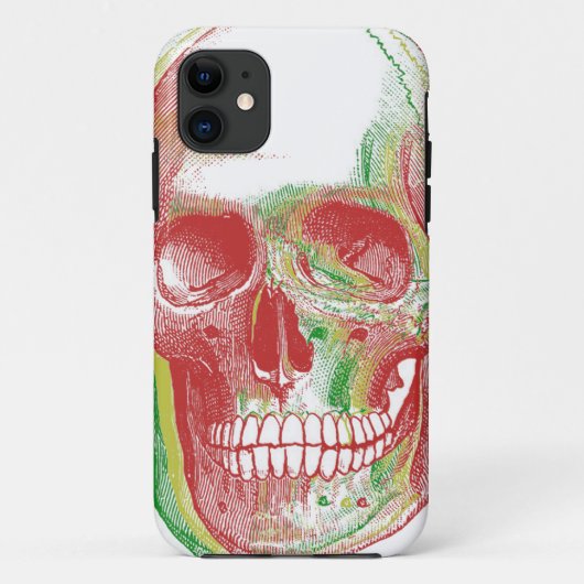 三色のラスタのスカル Case-Mate iPhoneケース (裏面)