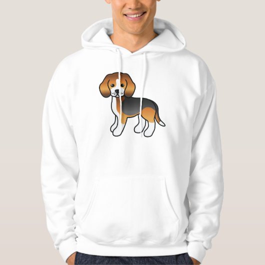 三色の愛らしいキャラクタービーグル犬 パーカ (正面)