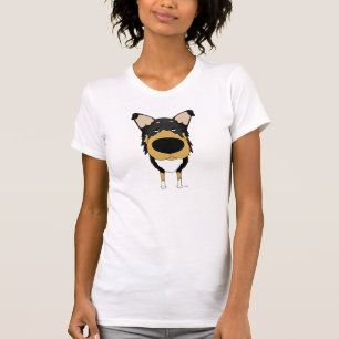 三色の滑らかなコリーのワイシャツ Tシャツ