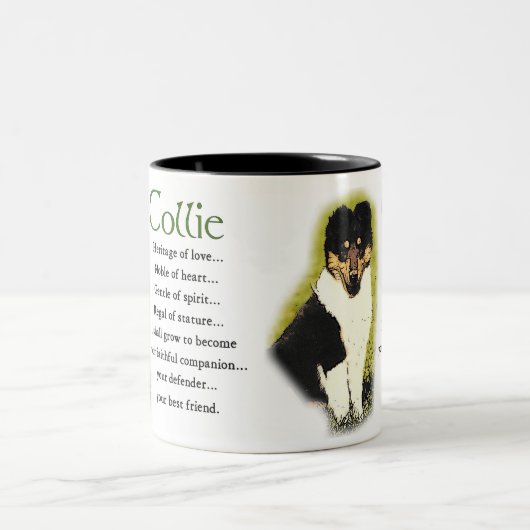 三色の荒いコリーのギフト ツートーンマグカップ (中央)