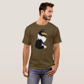 三色の荒いコリーの漫画の人のワイシャツ Tシャツ (正面フル)