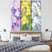 三色アイリス 花 キャンバスプリント 絵画 (インサイチュ (寝室))