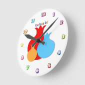 三色アクリル時計 ラウンド壁時計 (傾斜)