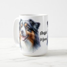 三色オーストラリアの羊飼い犬 コーヒーマグカップ