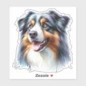 三色オーストラリアの羊飼い犬 シール (シート)