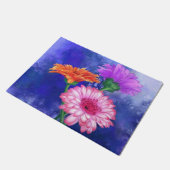 三色ガーベラス – 水彩絵画画  ドアマット (アングル)