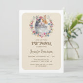 三色キャリコ猫ベビーシャワー 招待状 (スタンド正面)