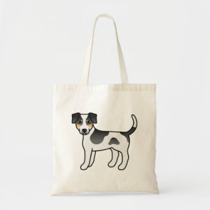三色デンマークスウェーデン農場犬 かわいいキャラクターデザインの犬 トートバッグ