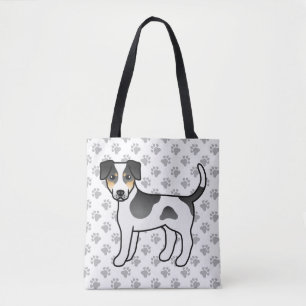 三色デンマークスウェーデン農場犬 かわいいキャラクターデザイン トートバッグ