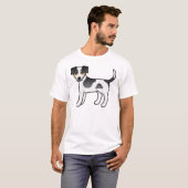 三色デンマークスウェーデン農場犬 かわいいキャラクターデザイン Tシャツ (正面フル)