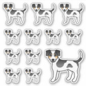 三色デンマークスウェーデン農場犬 かわいい犬 シール (正面)