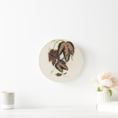 三色パッションつる植物(トリファシタ) ラウンド壁時計 (ホーム)