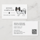 三色パピロンドッグケンネルとパピロンブリーダー 名刺 (正面/裏面)