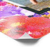 三色モザイクのハイビスカスの花、 フォトプリント            (角)