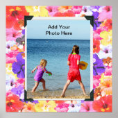 三色モザイクのハイビスカスの花、 ポスター (正面)