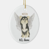 三色ロングヘアーチワワ追悼記念 セラミックオーナメント (右)