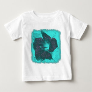 三色抽象芸術ハイビスカス ベビーTシャツ