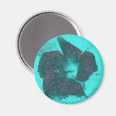 三色抽象芸術ハイビスカス マグネット (正面/裏面)