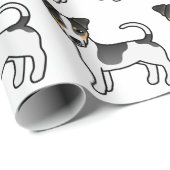 三色滑らかなコートジャックラッセルテリアパターン ラッピングペーパー (ロールコーナー)