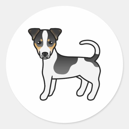 三色滑らかなコートジャックラッセルテリアードッグ ラウンドシール (正面)