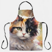 三色猫と春の庭の蝶 エプロン (正面)