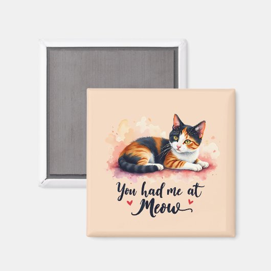 三色猫　君は僕をマウで落とした　水彩 マグネット (正面/裏面)