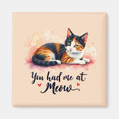 三色猫　君は僕をマウで落とした　水彩 マグネット (正面)