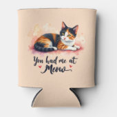 三色猫　君は僕をマウで落とした　水彩 缶クーラー (正面)