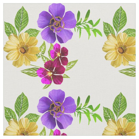 三色花織物 ファブリック (クローズアップ)