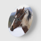 三色馬 ラウンド壁時計 (傾斜)