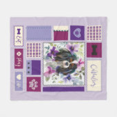 三色騎馬毛布パープル |中 フリースブランケット (正面(横))