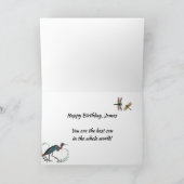 三色鶴とトンボの誕生日 カード (内部)