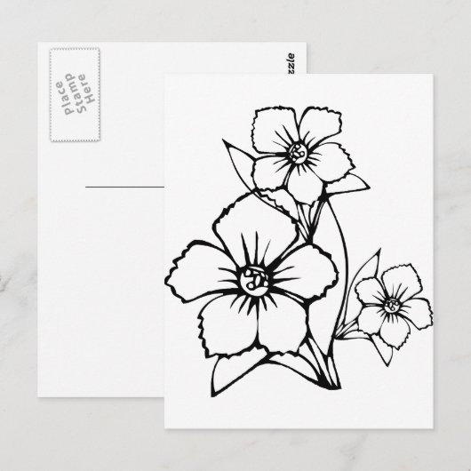 三花黒枠 ポストカード (正面/裏面)