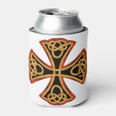三華美編み十字架 缶クーラー (缶正面)