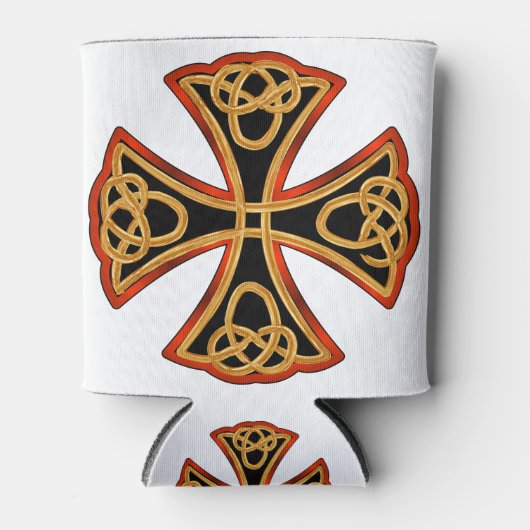 三華美編み十字架 缶クーラー (正面)
