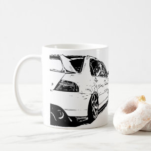 三菱進化のベクトルイメージ コーヒーマグカップ