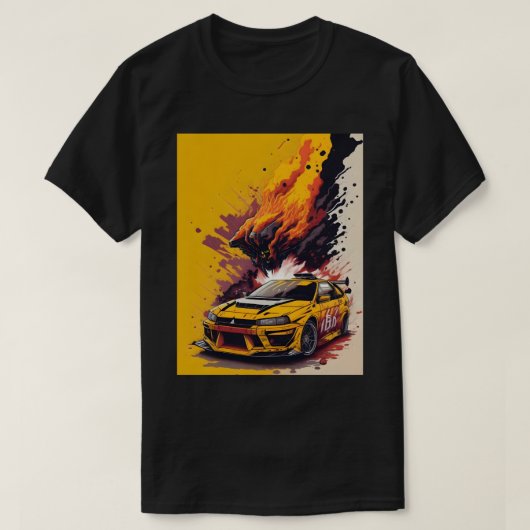 三菱EVOカークールイン黄 Tシャツ (デザイン正面)