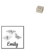 三蝶かわいらし名前をカスタムする ラバースタンプ (押印)