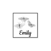 三蝶かわいらし名前をカスタムする ラバースタンプ (インプリント)