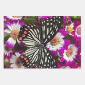 三蝶の花かわいらし咲 ラッピングペーパーシート (正面)