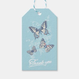 三蝶スケッチライトブルー感謝していユー ギフトタグ